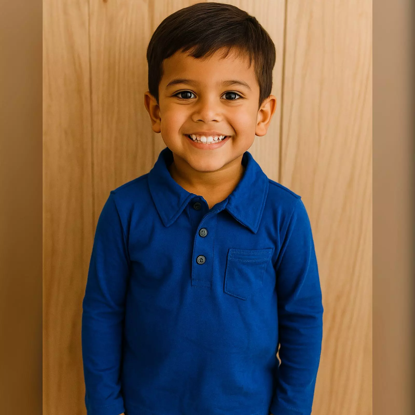 Polo infantil manga longa algodão ref 250 r$ 2999 azul royal