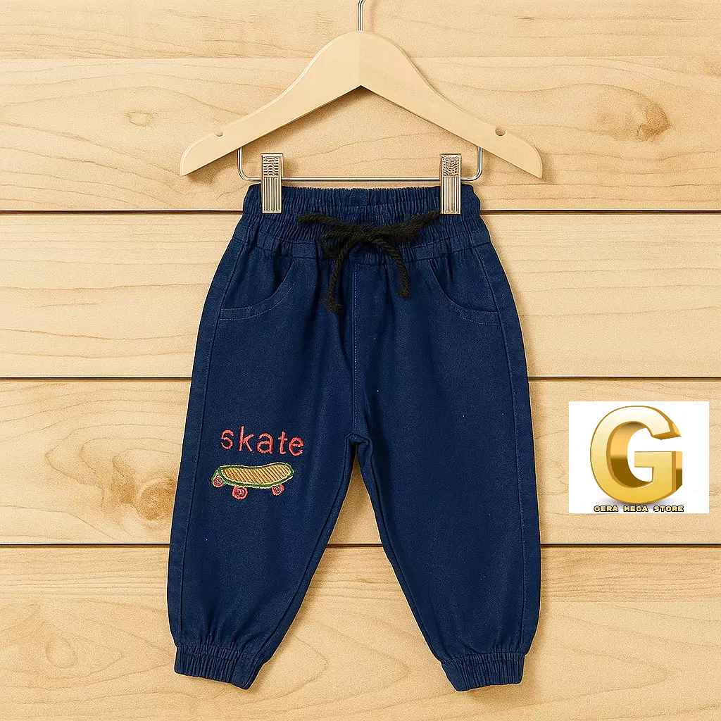 aa calça jogger jeans bordado menino ref 098 r$ 4999 skate