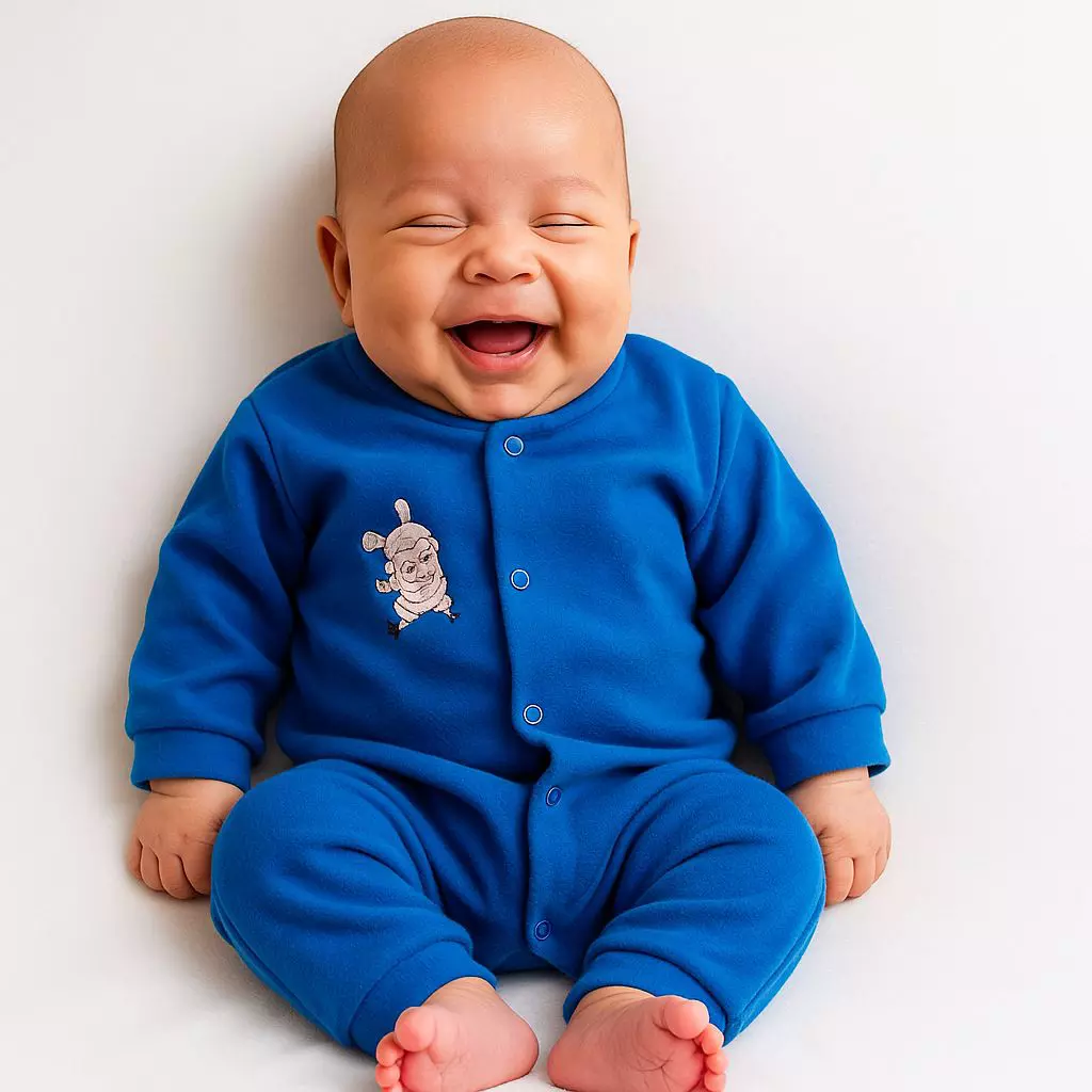 macacão botão Plush Bordado BB ref 8802 r$ 3999 azul royal