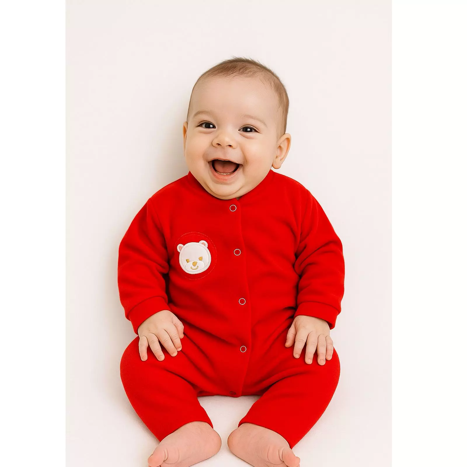 macacão botão Plush Bordado BB ref 8802 r$ 3999 vermelho